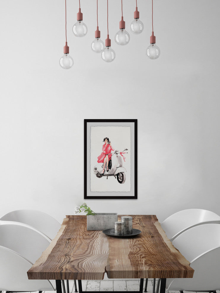 "Photo Scooter" Framed Painting Print, 12"x18"