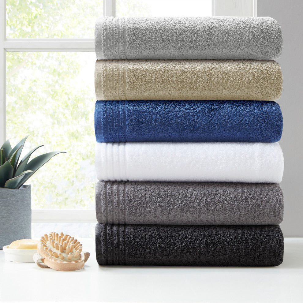 510 Design Big Bundle Cotton Quick Dry Antimicrobial 12-Piece Towel Set, Grey