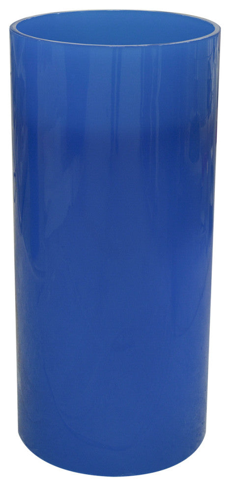 Round Floor Standing Bathroom Sink in Transparent Blue
