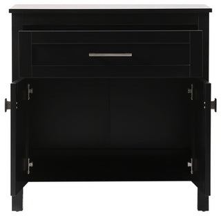 30" Wide Bathroom Storage Freestanding Cabinet, Black