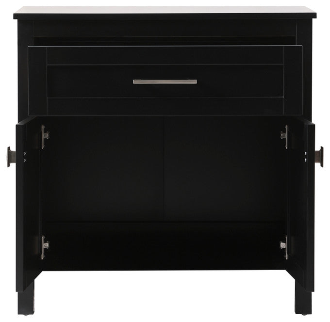 30" Wide Bathroom Storage Freestanding Cabinet, Black