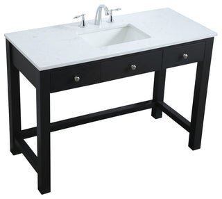 48" ADA Compliant Bathroom Vanity, Black