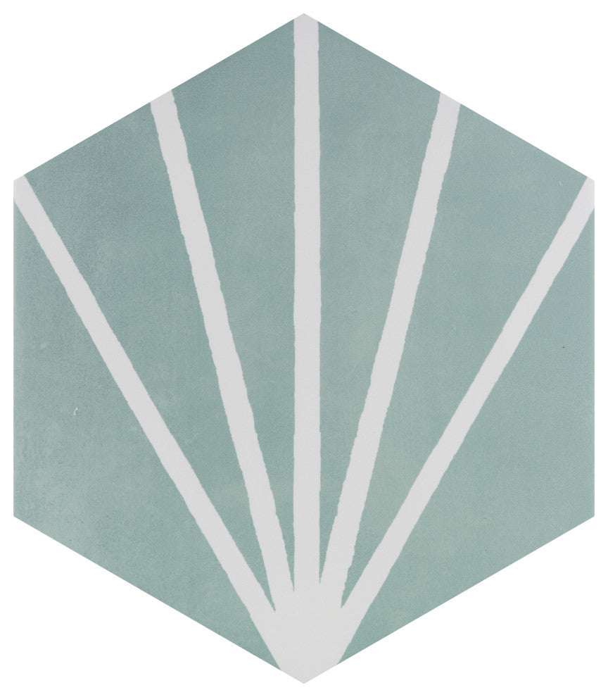 Horizon Dusk Hex Aquamarina Porcelain Floor and Wall Tile