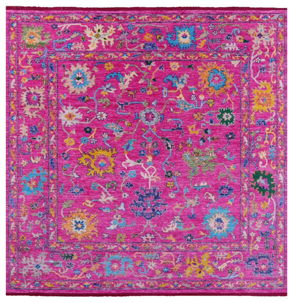 9' Square Turkish Oushak Handmade Wool Rug - Q15684