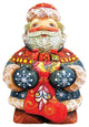 Hand Painted Stocking Surprise Santa Figurine Ornament