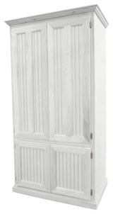 Extra Wide Coastal Kitchen Pantry Cabinet, Smoky Blue