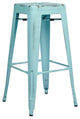 Bristow 26 H" Metal Barstool, Set of 4, Antique Sky Blue, 30"