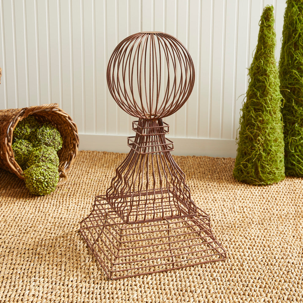 Weathered Metal Wire Orb Garden Structure