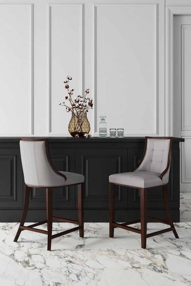 Manhattan Comfort Fifth Avenue Counter Stool, Light Grey, Single