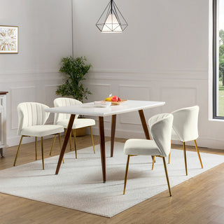 Milia Dining Chair Set of 4, Ivory