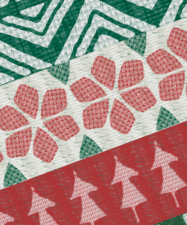 FairIsle, Geometric Print Napkin, Red (Set of 4), 19 x 19"