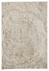 Weave & Wander Frida Distressed Abstract Watercolor Rug, Ivory/Gray, 2'1"x3'