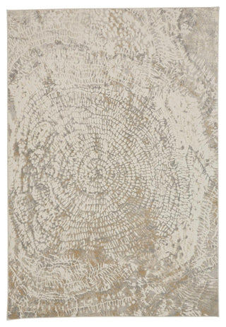 Weave & Wander Frida Distressed Abstract Watercolor Rug, Ivory/Gray, 2'1"x3'
