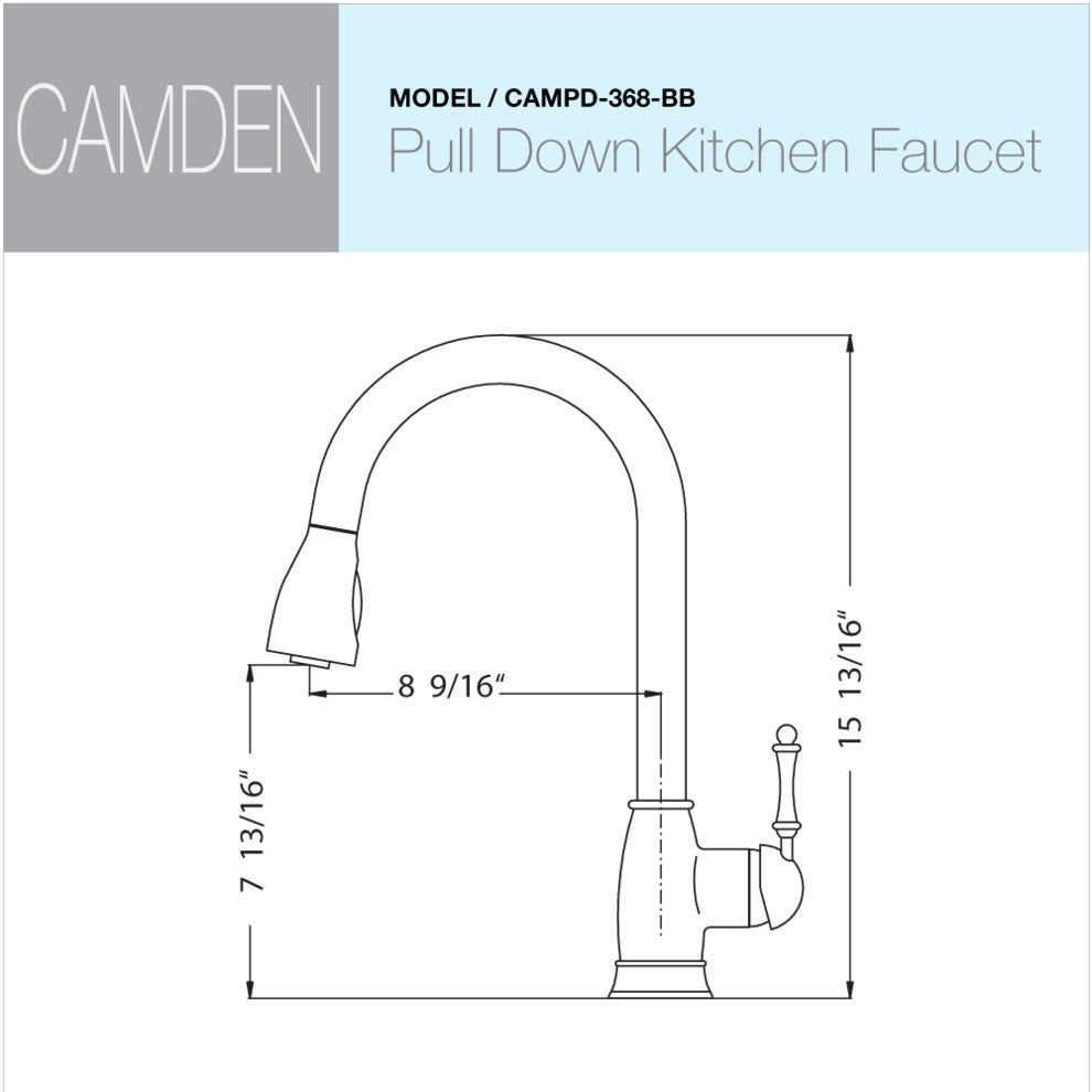 Camden Pull Down Kitchen Faucet With CeraDox Technology, Brushed Brass