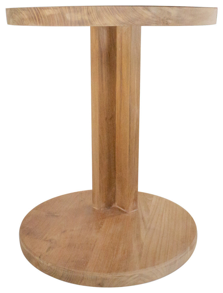 Nordic Style Teak Cabo Natural C Shaped Side Table
