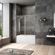Villena 60" W x 58" H Single Sliding Frameless Tub Door, Brushed Gold, 60 Inches