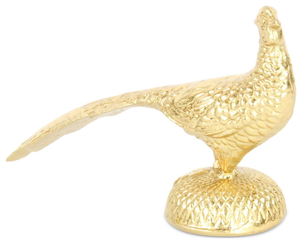 Lirondelle Golden Cast Iron Peacock Figurine