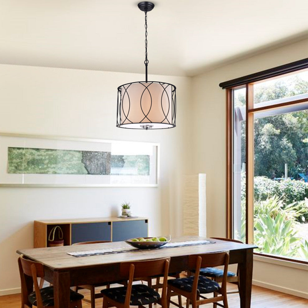 Ancus 3-Light Drum Pendant