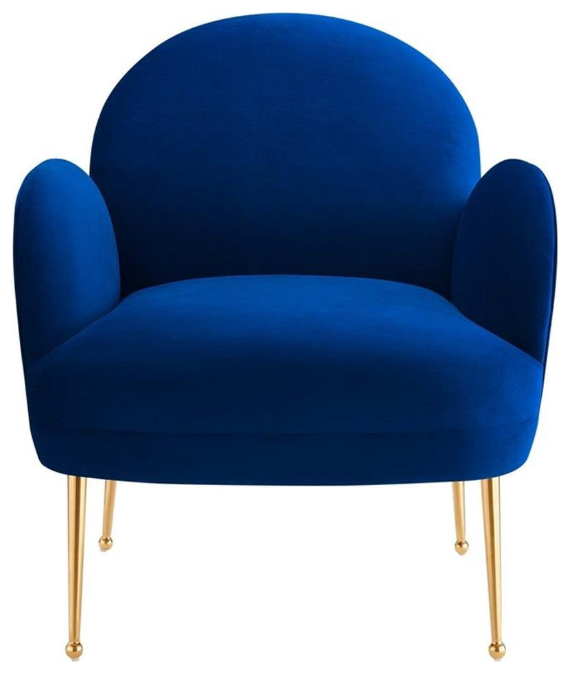 Transcend Performance Velvet Armchair, Navy