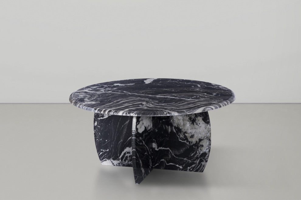 Formentera Marble Coffee Table, Black, Coffee Table