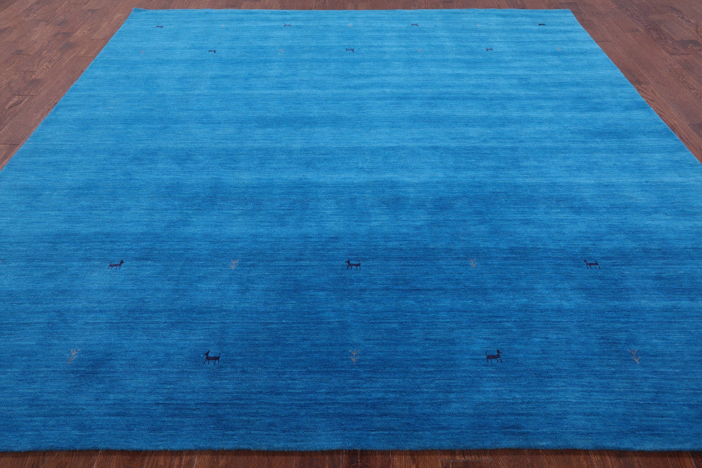 10' Square Persian Gabbeh Handmade Rug - Q15206
