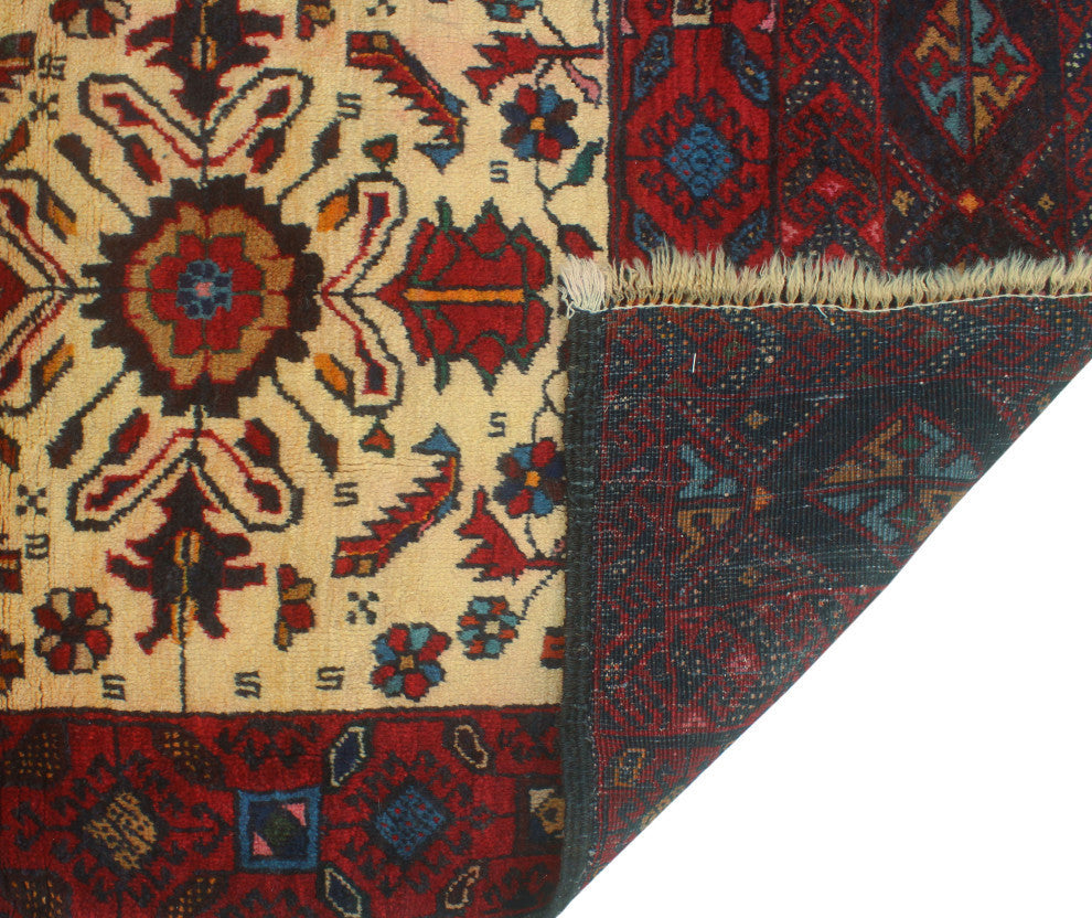 Fine Vintage Distressed Anuj Beige/Red Rug, 2'7x5'4