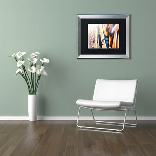 "Graffiti" Framed Art by Yale Gurney, Silver, Black, 20"x16"