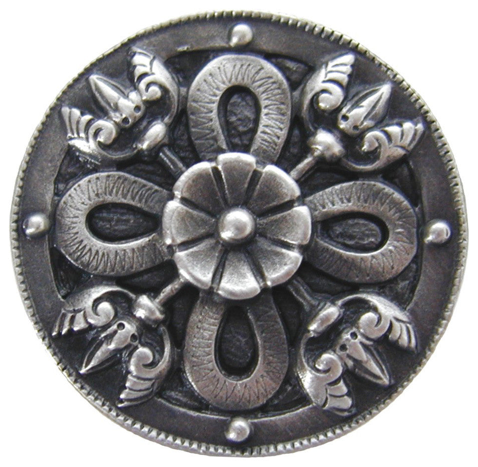 Celtic Shield Knob Antique Brass, Antique Pewter