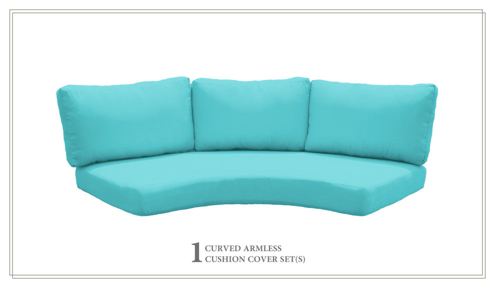 6" High Back Cushions for Curved Armless Sofa