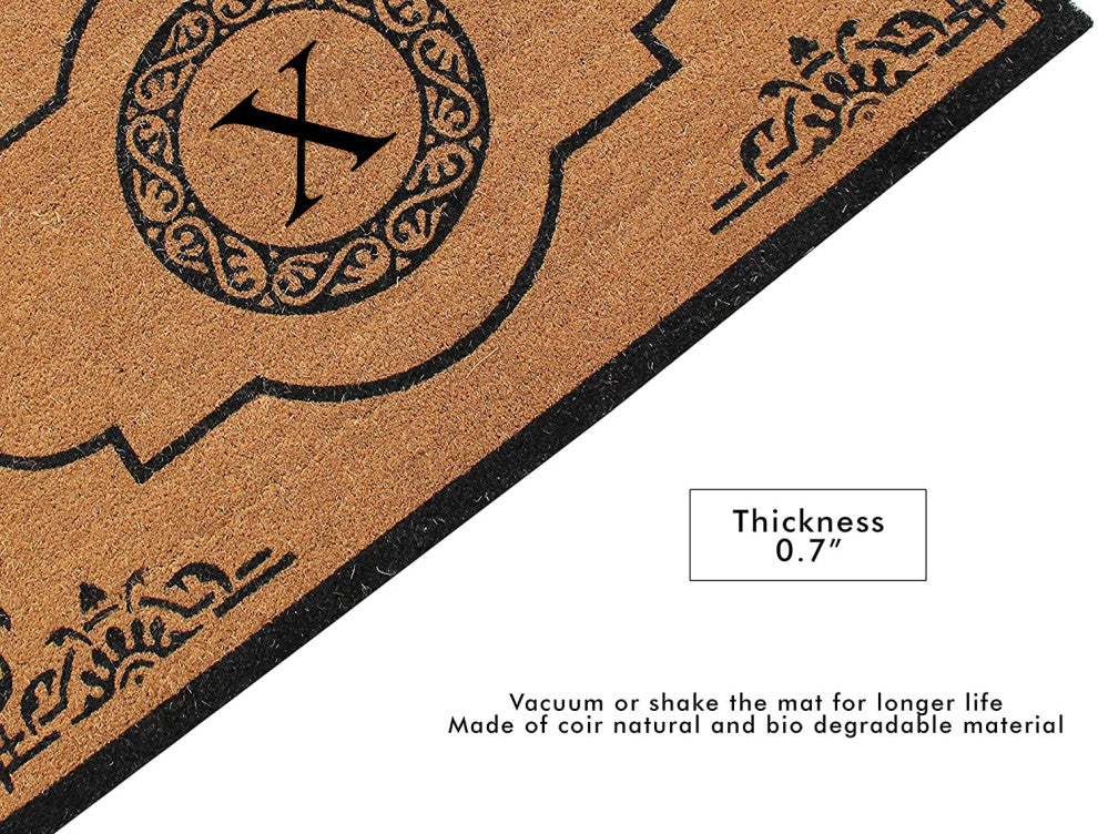 First Impression Hand Crafted Abrilina Entry Monogram Double Doormat,(30"x48"),