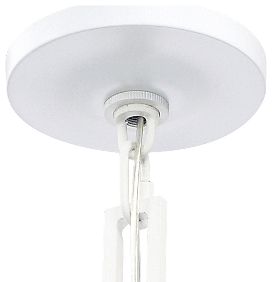 Alston 6-Light Chandelier, Matte White, Antique Gold