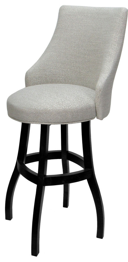 Swivel Wood Counter, Bar, Extra Tall Stool - Bellissima Plus, Williams Stone - Black, 34"