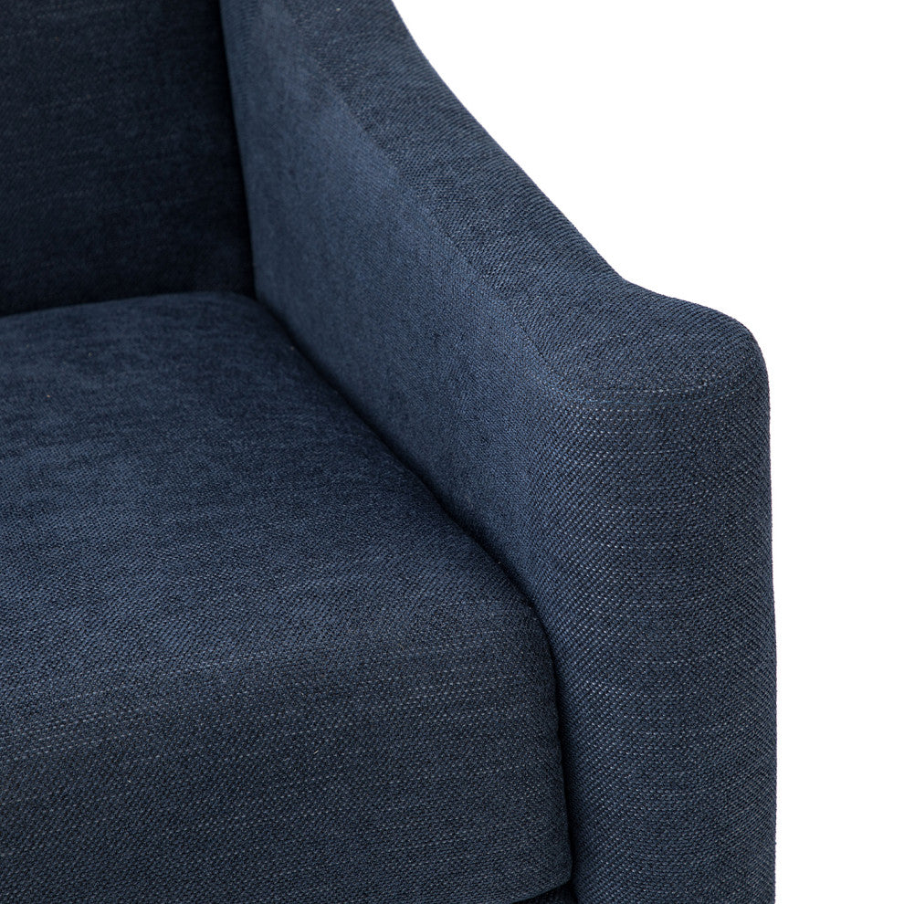 34.2" Comfy Living Room Armchair With Sloped Arms, Set of 2, Navy