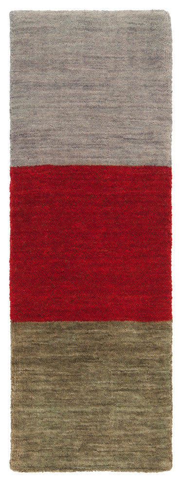 Laura Contemporary Area Rug, Red, 5''x7''6"