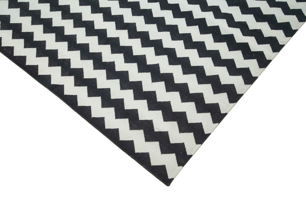 Rug N Carpet - Handmade Wool 8' 10'' x 11' 10'' Modern Design Dhurrie Kilim Rug