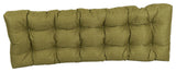 60"x19" Tufted Solid Outdoor Spun Polyester Loveseat Cushion Green