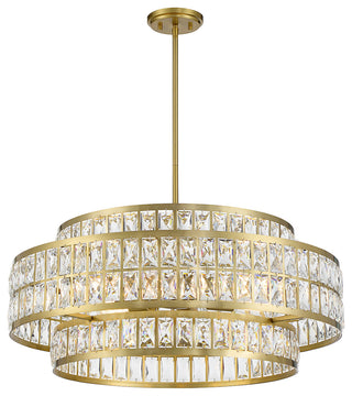 Renzo 6-Light Pendant, Matte Black, Warm Brass