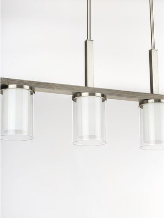 Mast Collection 4-Light Linear Chandelier, Brushed Nickel