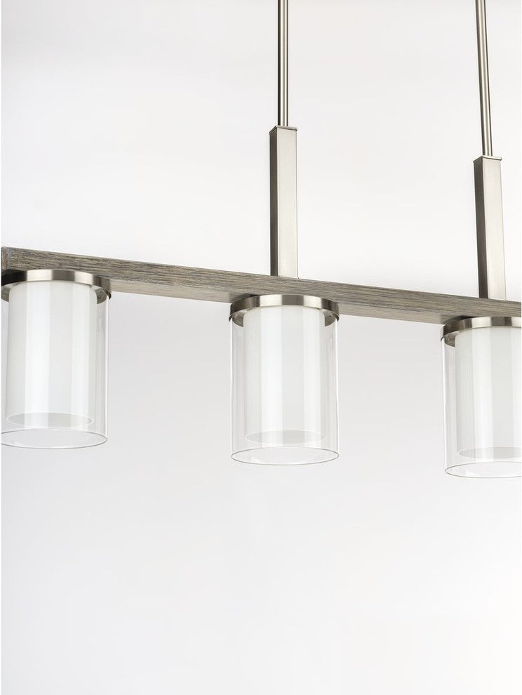 Mast Collection 4-Light Linear Chandelier, Brushed Nickel