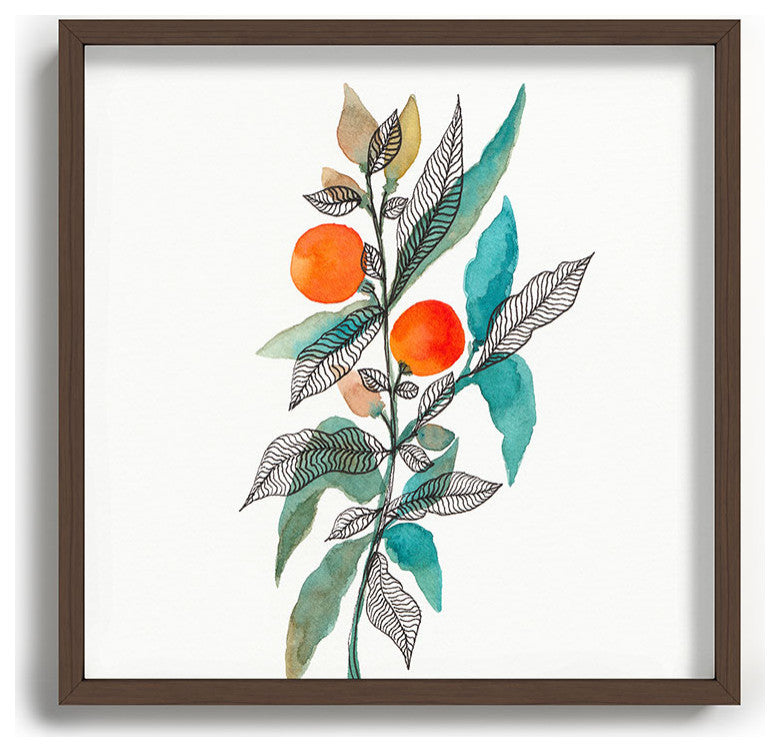 Viviana Gonzalez Watercolor Ink Leaves 3 Recessed Framing Square