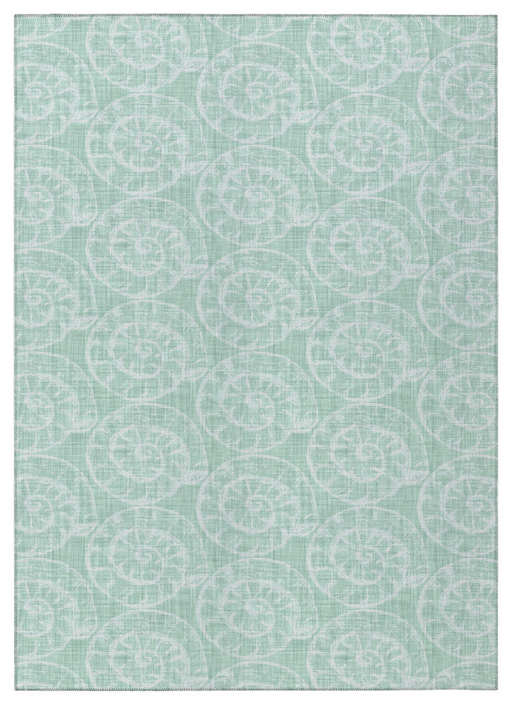 Indoor/Outdoor Seabreeze SZ11 Sage Machine Washable 8' x 10' Rug
