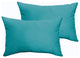 Aqua Blue Outdoor Pillows, Set of 2, 12x24