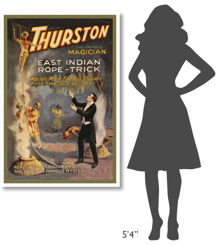 "Magicians: East Indian Rope Trick: Thurston the Famous Magician" Print, 34"x50"