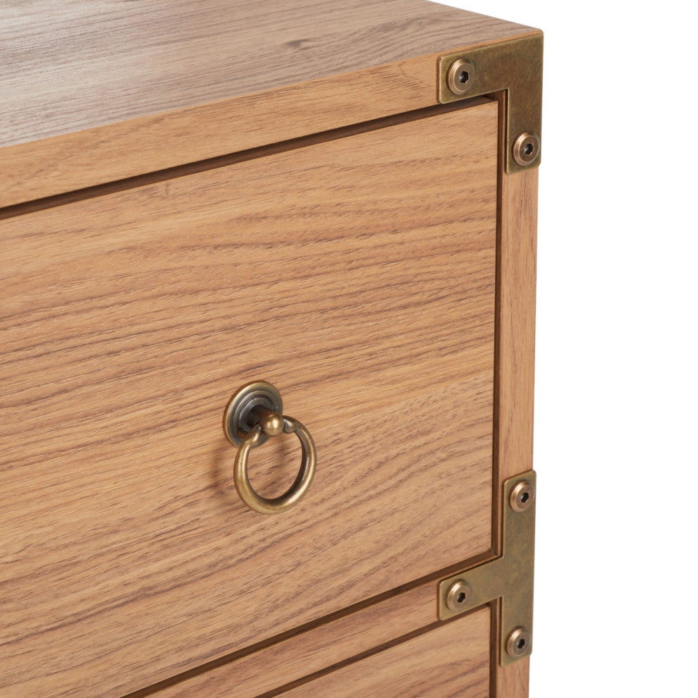 Safavieh Galio 3 Drawer Chest, Oak/Gold