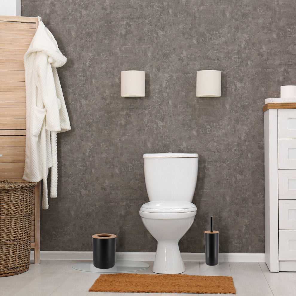 Black Toilet Brush and Holder Set PADANG Bamboo