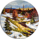 Spring Valley With River, Landscape Round Metal Wall Art, 36"
