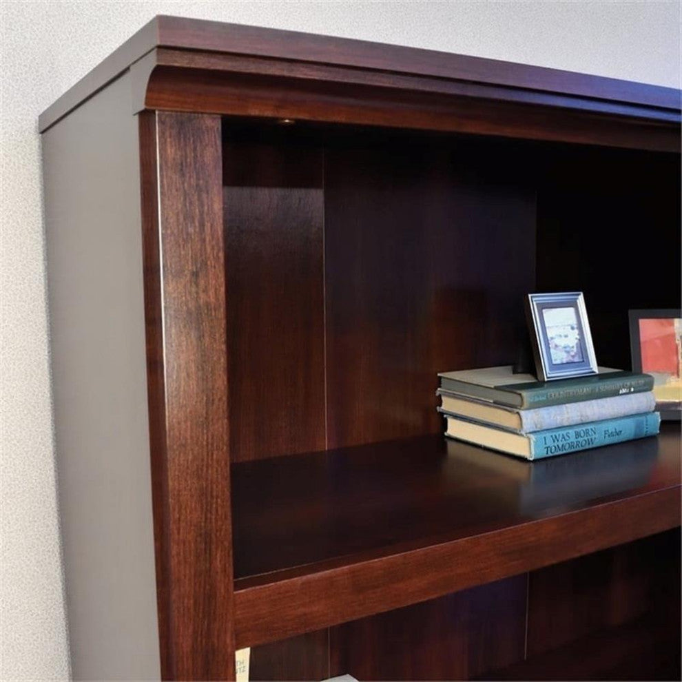 Bowery Hill 5-Shelf Modern Engineered Wood Bookcase in Select Cherry