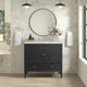 Myrrin 36" Vanity, Carbon Oak, 3 CM Carrara White Marble Top