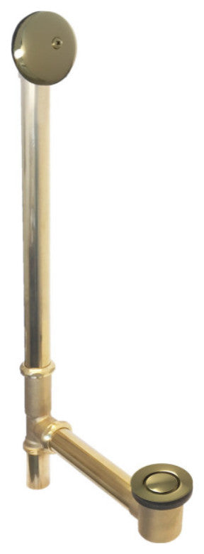Patented Pop Down Bathtub Drain, Unfinished Brass