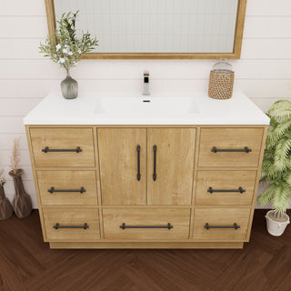 Victoria 48" Solid Wood Bath Vanity, Oak